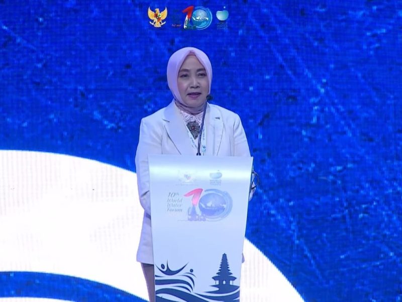 Kepala Badan Meteorologi, Klimatologi, dan Geofisika (BMKG) Dwikorita Karnawati saat menyampaikan paparannya di acara The 2nd SCM, di Intercontinental Bali Resort, Jimbaran, Bali, Kamis (12/10/2023). Foto: Istimewa 