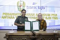bank bjb melakukan penandatanganan Adendum Perjanjian Kerja Sama (PKS) dengan Mabes TNI Angkatan Darat, pada Kamis (12/10) bertempat di Gedung Mabes Angkatan Darat, Jakarta Pusat. Foto: bank bjb untuk INIKEPRI.COM 