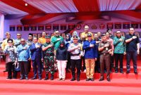 TNI, Polri, Komisi Pemilihan Umum (KPU), Dewan Kehormatan Penyelenggara Pemilu (DKPP), Badan Pengawas Pemilihan Umum (Bawaslu) dan partai politik peserta Pemilu 2024 sepakat menggelar pemilu damai. Foto: Dok. Humas Polri 
