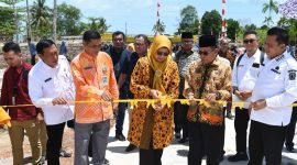 Ketua TP-PKK Provinsi Kepri Hj. Dewi Kumalasari Ansar disaksikan Gubernur Kepri H. Ansar Ahmad pada Kamis (19/10/2023) meresmikan Jalan Akses Baru SMAN 1 Singkep Pesisir. Foto: Diskominfo Kepri 