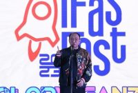 Menkominfo, Budi Arie Setiadi, dalam Innovations of Frequency and Standardization Festival atau IFas Fest 2023: Limitless - Kebangkitan  Pascapandemi dan Pemulihan di Masa Depan di Jakarta, pada Kamis (19/10/2023). Foto: Humas Kominfo