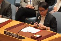 Menlu RI Retno Marsudi dalam High-Level Open Debate atau Debat Terbuka Tingkat Tinggi- DK PBB mengenai situasi di Timur Tengah yang diselenggarakan di New York, Amerika Serikat, Selasa (24/10/2023). Foto: kemlu.go.id