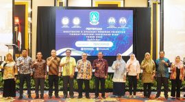 Sekretaris Daerah Provinsi Kepulauan Riau Adi Prihantara  mewakili Gubenur Kepri secara resmi  Melaunching Aplikasi Sistem Informasi dan Bank Data Kesehatan Kepri Gemilang (SIBADANG) bertempat di Ballroom Trans Convention Center Aston, Kamis, (2/11/2023). Foto: Diskominfo Kepri 