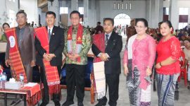 Gubernur Ansar menghadiri Pesta Tahun Profesionalisme Dalam Penatalayanan HKBP 2023 dan Penggalangan Dana untuk WTO di Gedung Serbaguna HKBP Resort Batu Aji. Foto: Diskominfo Kepri 