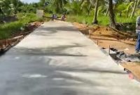 Jalan beton di Desa Sungai Sebesi Karimun dari hasil pembangunan lewat PISEW aspirasi Cen Sui Lan. Foto: Istimewa 