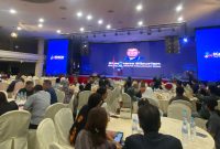 Stephane Gerald Martogi Siburian, Ketua Gekrafs Kepri yang juga Caleg DPD RI Dapil Kepulauan Riau saat memberikan sambutan peresmian Kreta. Foto: INIKEPRI.COM 