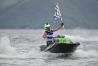 Pebalap asal Prancis Jean Bruno Pastorello memastikan dirinya sebagai juara dunia Aquabike Endurance Grand Prix Of Indonesia, Jumat (24/11/2023). Foto: InfoPublik/Amiri YAndi