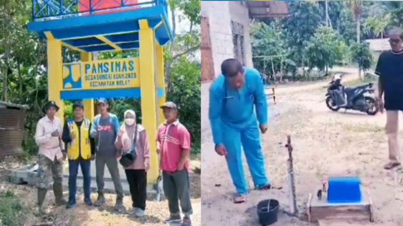 Pamsimas air bersih Tahun anggaran 2023 yang di gelontorkan dari aspirasi Cen Sui Lan di Desa Sungai Asam Kecamatan Belat dan Desa Lubuk kecamatan Kundur Utara Kabupaten Karimun. Foto: Istimewa 