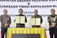 Gubernur Kepulauan Riau H.Ansar Ahmad membuka secara resmi Rapat Koordinasi Pengawasan Daerah (Rakorwasda) Provinsi Kepulauan Riau Tahun 2023, bertempat di Ballroom Hotel Swiss Bell Harbour Bay Kota Batam, Selasa (28/11/2023). Foto: Diskominfo Kepri 