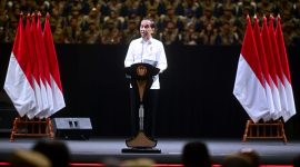 Rapat Konsolidasi Nasional 2023 dalam Rangka Kesiapan Pemilu 2024, di Istora Senayan, Jakarta, pada Sabtu (30/12/2023). Foto: Muchlis Jr/BPMI Setpres.