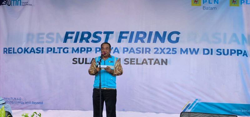 Dalam rangka mendukung pasokan kelistrikan pada wilayah Sulawesi bagian Selatan (Sulbagsel) PT PLN Batam berhasil melakukan _first firing_ relokasi Pembangkit Listrik Tenaga Gas (PLTG) _Mobile Power Plant_ (MPP) 2 x 25 Mega Watt (MW) dari Paya Pasir Medan ke Suppa di Sulawesi Selatan pada Jumat, 5 Januari 2024. Foto: PLN Batam untuk INIKEPRI.COM