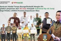 Gubernur Kepulauan Riau Ansar Ahmad mendorong para pelaku UMKM di Provinsi Kepri untuk memanfaatkan program strategis, Program Bantuan Pinjaman Bunga Nol Persen (0%) yang tetap dilanjutkan tahun 2024 ini. Foto: Diskominfo Kepri