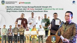 Gubernur Kepulauan Riau Ansar Ahmad mendorong para pelaku UMKM di Provinsi Kepri untuk memanfaatkan program strategis, Program Bantuan Pinjaman Bunga Nol Persen (0%) yang tetap dilanjutkan tahun 2024 ini. Foto: Diskominfo Kepri