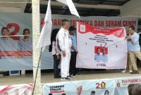 Ketua TKD Anambas Nasrul Arsyad berikan simulasi pencoblosan Prabowo-Gibran. Foto: INIKEPRI.COM