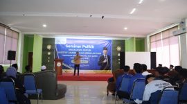 Wakil Wali Kota Batam Amsakar Achmad pada seminar politik yang digelar Institut Agama Islam Abdullah Said di Komplek Hidayatullah, Tanjung Uncang, Batuaji, Minggu (28/1/2024). Foto: INIKEPRI.COM