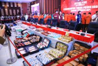 Satgas Polri gelar konferensi pers pengungkapan kasus narkotika di Mabes Polri, Jakarta, Rabu (7/2/2024). Foto: Dok. Humas Polri.