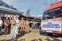Pemerintah Kota Tanjungpinang melalui Dinas Pertanian, Pangan dan Perikanan (DP3) Tanjungpinang menyalurkan Cadangan Beras Pemerintah (CBP) tahap satu di Terminal Bintan Center, Senin (5/2/2024). Foto: diskominfo  Tanjungpinang