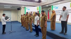 Badan Penyelenggara Jaminan Sosial (BPJS) Ketenagakerjaan mengukuhkan Forum Kepatuhan Jaminan Sosial Ketenagakerjaan Kota Tanjungpinang, Senin (19/2/2024). Foto: Diskominfo Tanjungpinang