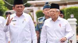 Wakil Presiden RI K.H. Ma'ruf Amin didampingi Gubernur Kepulauan Riau H. Ansar Ahmad dan Kepala Perwakilan Bank Indonesia Kepulauan Riau H. Suryono secara resmi membuka Kepulauan Riau Ramadhan Fair (KURMA) 2024 di Halaman Gedung Daerah Provinsi Kepri, Tanjungpinang, Jumat (15/3/2024). Foto: Diskominfo kepri