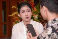 Ketua Bidang Promosi dan Humas Dewan Kerajinan Nasional (Dekranas), Dina Budi Arie, saat menghadiri HUT Dekranas ke-44 di Rumah Karya Asri, Jakarta, pada Minggu (3/3/2024). Foto: Humas Kominfo