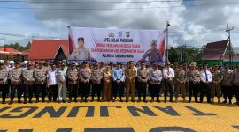 apel gelar pasukan operasi keselamatan seligi 2024 dan pencanangan aksi keselamatan jalan Polresta Tanjungpinang, Sabtu (2/3). Foto: Diskominfo Tanjungpinang