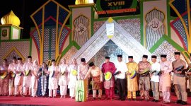 Musabaqah Tilawatil Qur'an dan Hadits (MTQH) XVIII Tingkat Kota Tanjungpinang telah dibuka di Halaman Terminal Sungai Carang Bintan Center, Jum'at (1/3/2024) malam. Foto: Diskominfo Tanjungpinang