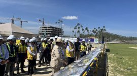 Menteri Pertahanan Prabowo Subiato kunjungi Ibu Kota Nusantara (IKN) untuk meninjau progres pembangunan IKN serta persiapan Upacara Hari Ulang Tahun (HUT) RI ke-79, pada Senin (18/3/2024) yang rencananya akan digelar pada 17 Agustus 2024, di Istana Negara IKN. Foto: Istimewa