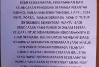 Dinas Perhubungan (Dishub) Kota Tanjungpinang mengeluarkan surat himbauan bagi pengguna Dermaga Pelantar Kuning menuju Penyengat, Jum'at (5/4/2024). Foto: Diskominfo Tanjungpinang