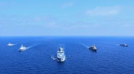 KRI Diponegoro-365 yang merupakan Satgas Maritime Task Force (MTF) TNI Konga XXVIII-O/UNIFIL (United Nations Interim Force In Lebanon) Ikuti Latihan Bersama lima Kapal Perang Negara Lain di Laut Mediterania, Lebanon, Kamis (4/4/2024). Foto. tni.mil.id
