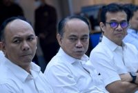 Kiri-Kanan, Dirjen PPI Kominfo Wayan Toni Supriyanto, Menkominfi Budi Arie Setiadi, dan Wamenkominfo Nezar Patria. Foto: Humas Kominfo