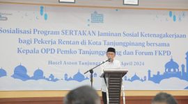 Dalam rangka mewujudkan jaminan sosial ketenagakerjaan bagi pekerja rentan dan miskin ekstrim di kota Tanjungpinang, Pemerintah Kota Tanjungpinang jalin Kerja sama dengan BPJS Ketenagakerjaan akan mengimplementasikan program Sertakan (Sejahterakan Pekerja Sekitar Anda). Foto: Diskominfo Tanjungpinang