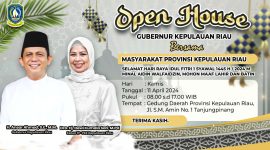 Gubernur Kepulauan Riau, Ansar Ahmad, akan menggelar open house pada hari raya kedua Idul Fitri 1445 Hijriah. Acara ini terbuka untuk seluruh masyarakat umum. Foto: Diskominfo Kepri