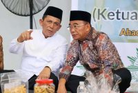 Menteri Koordinator Bidang Pembangunan Manusia dan Kebudayaan (Menko PMK) RI Muhadjir Effendy dan Gubernur Kepri Ansar Ahmad menghadiri halal bihalal Pengurus Wilayah Muhammadiyah Provinsi Kepri di Masjid Hamka, Batu Aji, Kota Batam, Minggu (5/5/2024). Foto: Diskominfo Kepri