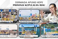 Pemerintah Provinsi Kepulauan Riau telah membangun sejumlah dermaga apung fleksibel (flexi auatec) untuk meningkatkan konektivitas antar wilayah, memperlancar arus barang serta orang yang bermuara kepada peningkatan sektor pariwisata, serta bertumbuhnya wilayah ekonomi baru di kawasan pesisir. Foto: Diskominfo Kepri