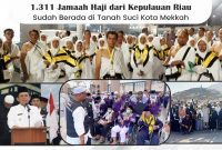 Sebanyak 1.311 Jamaah Haji dari Kepulauan Riau saat ini sudah berada di Tanah Suci atau Kota Mekkah dan sedang menunggu puncak pelaksanaan ibadah Haji yakni Berkumpul di Arafah, Mabid di Muzdalifah serta Lempar Jumroh dan tahalul di Mina (Armuzna) nantinya yang akan dilaksanakan mulai tanggal 15 - 21 Juni 2024 atau 8 - 13 Zulhijjah 1445 H. Foto: Diskominfo Kepri