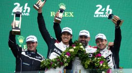 Pebalap nasional, Sean Gelael, berhasil finis di posisi dua pada race of 24 hours Le Mans di Circuit de la Sharte, Prancis pada Sabtu (15/6/2024) hingga Minggu (16/6/2024) waktu setempat dengan dukungan Pertamax Turbo. Foto: Istimewa