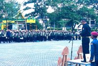 Komisi Pemilihan Umum (KPU) Kota Tanjungpinang menggelar apel kesiapan untuk pelaksanaan elektronik Coklit (e-Coklit) bagi Petugas Pemutakhiran Daftar Pemilih (Pantarlih) dalam rangka Pilkada Serentak 2024, di lapangan Pamedan Ahmad Yani, Kota Tanjungpinang, Kepulauan Riau, Senin (24/6/2024). Foto: Diskominfo Tanjungpinang