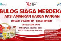 Dalam rangka menjaga stabilitas harga pangan saat peringatan Ulang Tahun ke-79 Republik Indonesia, Perum Bulog Tanjungpinang akan menyelenggarakan kegiatan bertajuk 