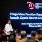 Presiden Joko Widodo memberikan pengarahan kepada para gubernur, bupati, dan wali kota di Istana Negara, Ibu Kota Nusantara, Provinsi Kalimantan Timur pada Selasa, 13 Agustus 2024. Foto: BPMI Setpres/Muchlis Jr