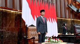 Presiden Joko Widod menyampaikan pidatonya dalam rangka Penyampaian Keterangan Pemerintah Atas Rancangan Undang-Undang (RUU) APBN Tahun Anggaran 2025 beserta Nota Keuangannya di Gedung Nusantara MPR/DPR/DPD RI, Jakarta, pada Jumat, 16 Agustus 2024. Foto: BPMI Setpres/Muchlis Jr
