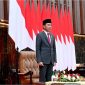 Presiden Joko Widod menyampaikan pidatonya dalam rangka Penyampaian Keterangan Pemerintah Atas Rancangan Undang-Undang (RUU) APBN Tahun Anggaran 2025 beserta Nota Keuangannya di Gedung Nusantara MPR/DPR/DPD RI, Jakarta, pada Jumat, 16 Agustus 2024. Foto: BPMI Setpres/Muchlis Jr