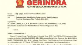 SK Rekomendasi Partai Gerindra untuk Pilgub Kepri. Foto: Istimewa