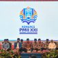 Menko Polhukam Hadi Tjahjanto (keempat kiri) didampingi Kapolri Jenderal Pol Listyo Sigit Prabowo (ketiga kanan), Menteri Ketenagakerjaan Ida Fauziah (kedua kanan), Wakil Menteri Agama Saiful Rahmat Dasuki (kanan), Ketua Majelis Pembina Nasional (Mabinas) Pengurus Besar Pergerakan Mahasiswa Islam Indonesia (PB PMII) Abdul Muhaimin Iskandar (kedua kiri), Pj Gubernur Sumatera Selatan Elen Setiadi (kiri) dan Ketua PB PMII Muhammad Abdullah Syukri (ketiga kiri) menghadiri pembukaan Kongres Pergerakan Mahasiswa Islam Indonesia (PMII) XXI tahun 2024 di Dining Hall, Jakabaring Sport City (JSC), Palembang, Sumatera Selatan, Jumat (9/8/2024). Kongres yang berlangsung dari 9-15 Agustus 2024 tersebut mengangkat tema “Menangkan Indonesia, memimpin peradaban dunia”. Foto: ANTARA/Nova Wahyudi/aww.