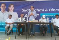 Calon Wali Kota Batam Amsakar Achmad menghadiri acara bincang santai dan silahturahmi dengan masyarakat kecamatan Belakangpadang, Kota Batam, pada Sabtu (7/9/2024) pagi. Foto: INIKEPRI.COM