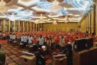 Ribuan anggota dan simpatisan Partai Keadilan Sejahtera (PKS) tumpah ruah menghadiri Konsolidasi dan Deklarasi Pemenangan SAYANG dan ASLI pada Pilkada 2024 di Grand Ballroom Hotel Harmoni One, Batam Center, Minggu (22/9/2024). Foto: PKS