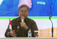 Direktur Informasi dan Komunikasi Pembangunan Manusia dan Kebudayaan, Kementerian Komunikasi dan Informatika, Bambang Dwi Anggono, saat memberikan keterangan pers di Hotel Hermes, Kota Banda Aceh, Minggu (8/9/2024). Foto: Humas Kominfo