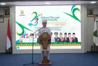 Penjabat (Pj.) Wali Kota Tanjungpinang, Andri Rizal,Dalam sambutannya di acara Hari Jadi ke-23 Kota Otonom Tanjungpinang. Foto: INIKEPRI.COM