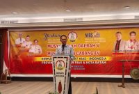 Calon Walikota Batam Amsakar Achmad menghadiri Musyawarah Daerah (Musda) V dan Musyawarah Cabang (Muscab) IV Himpunan Masyarakat Nias Indonesia (HIMNI) Kepri dan Batam berlangsung di King's Hotel Batam, Sabtu (12/10/2024). Foto: INIKEPRI.COM