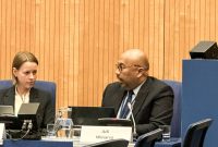 Asisten Deputi Kerja Sama Multilateral Kementerian Koordinator Bidang Politik Hukum dan Keamanan (Kemenko Polhukam) RI, Adi Winarso, di Markas BBB, menyampaikan Indonesia mengusulkan tiga solusi strategis, sebagai upaya memberantas kejahatan penipuan terorganisir dan perdagangan manusia di kawasan Asia Tenggara, Wina, Austria, Minggu, (20/10/2024). Foto. Humas Kemenko Polhukam RI.