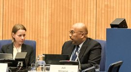 Asisten Deputi Kerja Sama Multilateral Kementerian Koordinator Bidang Politik Hukum dan Keamanan (Kemenko Polhukam) RI, Adi Winarso, di Markas BBB, menyampaikan Indonesia mengusulkan tiga solusi strategis, sebagai upaya memberantas kejahatan penipuan terorganisir dan perdagangan manusia di kawasan Asia Tenggara, Wina, Austria, Minggu, (20/10/2024). Foto. Humas Kemenko Polhukam RI.